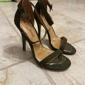 Anne Michelle Dark Green Strappy Heels